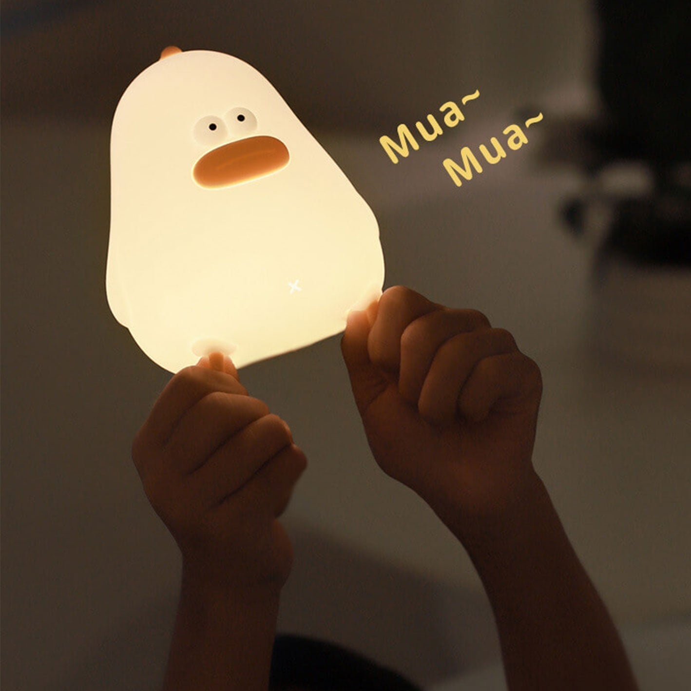 GarduruLED Nattlampe | Tegneserie Silikon Kylling Design | USB Skrivebordslampe | Lys til Barnerom
