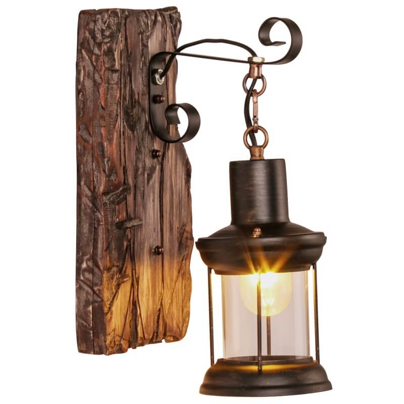Norvo | Lysglass – Sylinderformet vegglampe med glass-, jern- og trebase
