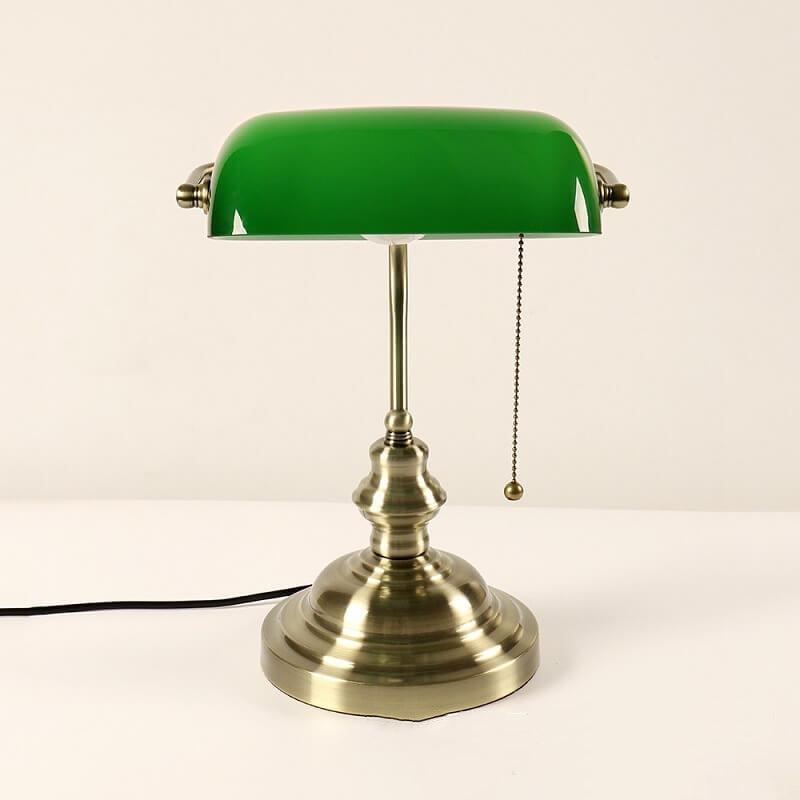 Norvo | Retro Fargerik Glass Metallbase 1-Lys Zip Bordlampe