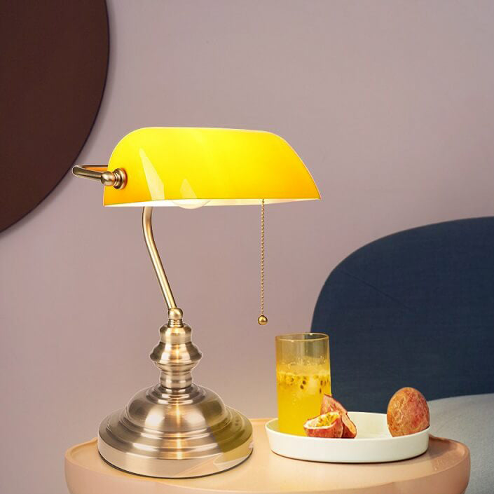 Norvo | Retro Fargerik Glass Metallbase 1-Lys Zip Bordlampe