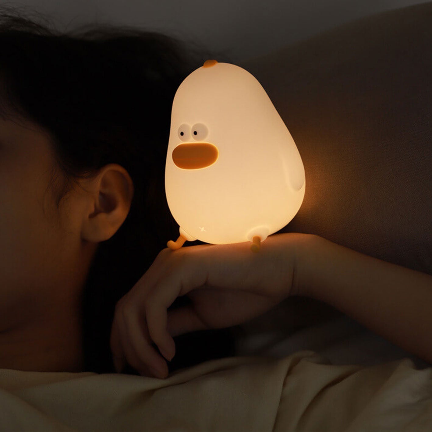 GarduruLED Nattlampe | Tegneserie Silikon Kylling Design | USB Skrivebordslampe | Lys til Barnerom