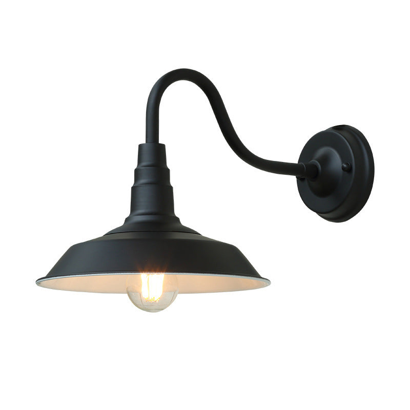 Norvo | Tradisjonell Vintage Jern Rund Skjerm 1-Lys Vegglampe For Spisestue