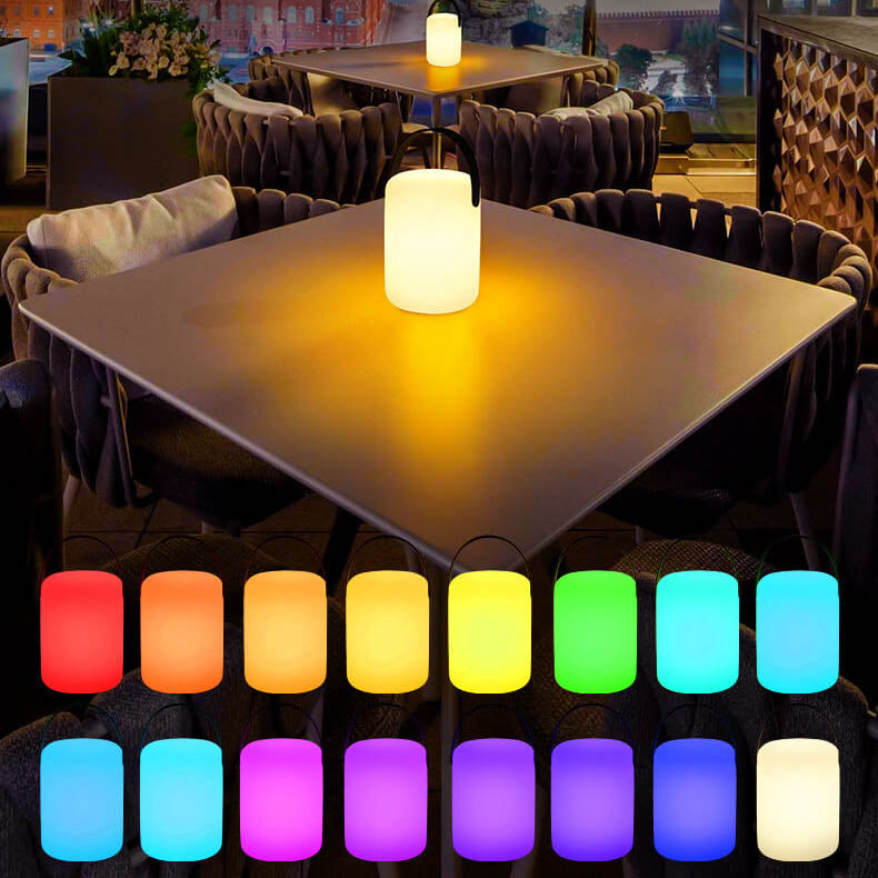 Norvo | Moderne Enkelhet Plast Rund Fyrkantet Hånd LED Bordlampe for Utendørs Patio