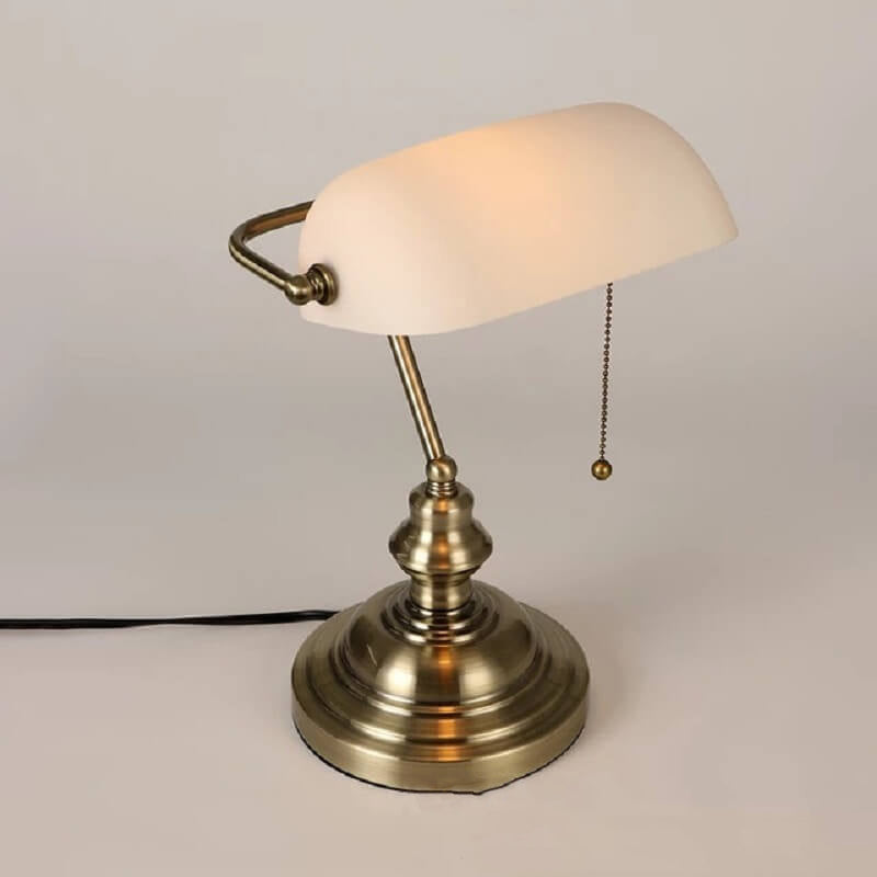 Norvo | Retro Fargerik Glass Metallbase 1-Lys Zip Bordlampe