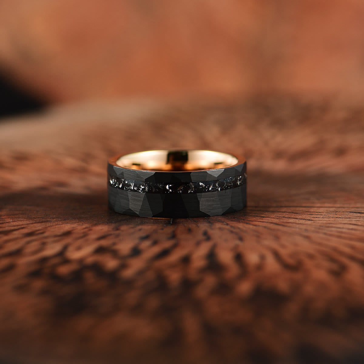 Ares - 8mm svart turmalin wolframkarbid ring