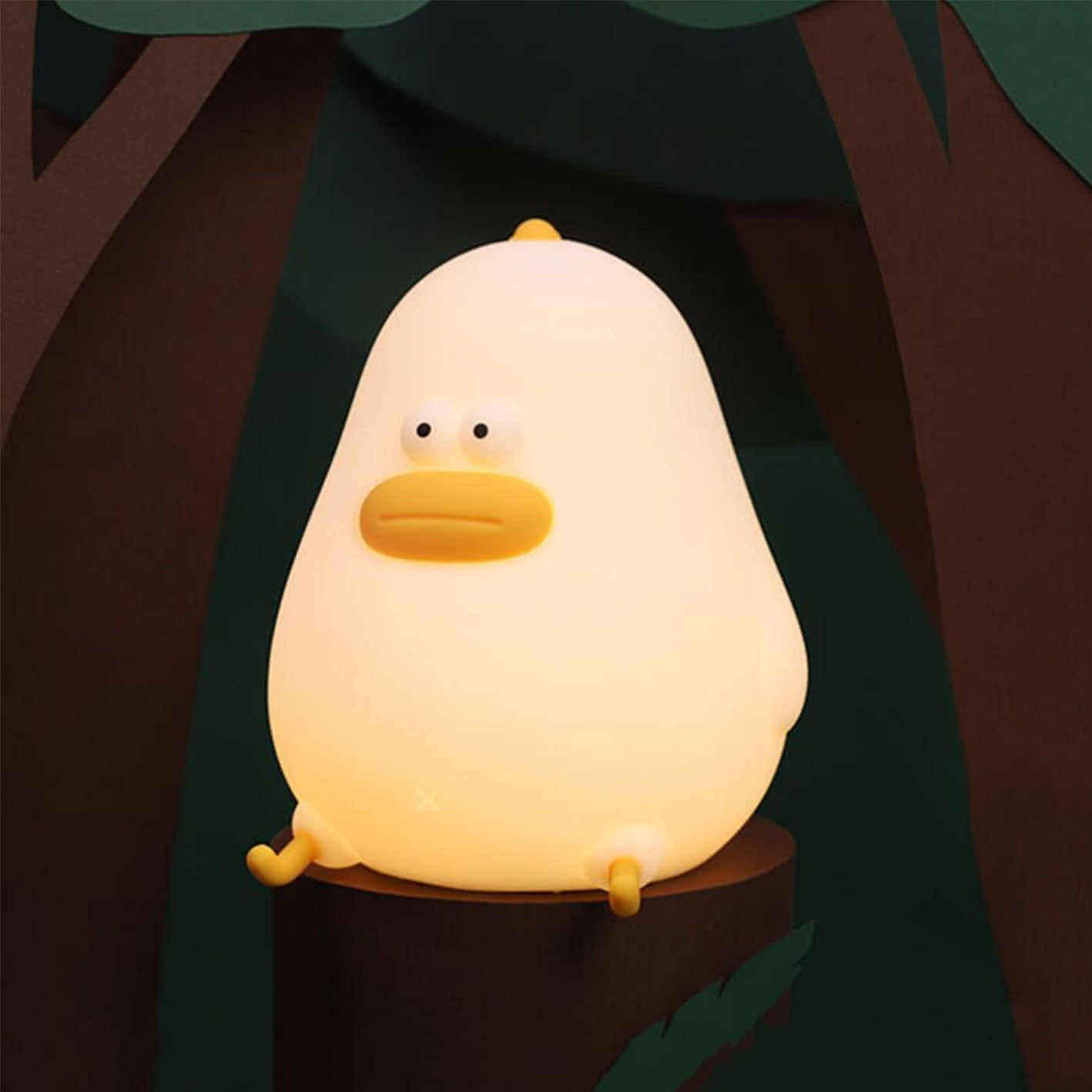 GarduruLED Nattlampe | Tegneserie Silikon Kylling Design | USB Skrivebordslampe | Lys til Barnerom