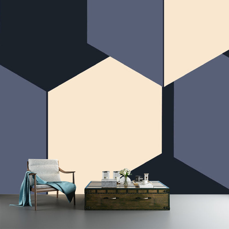 Norvo | Gul-Blå Pil Veggmaleri Abstrakt Kunst Deco Vanntett Veggdeksel for Soverom