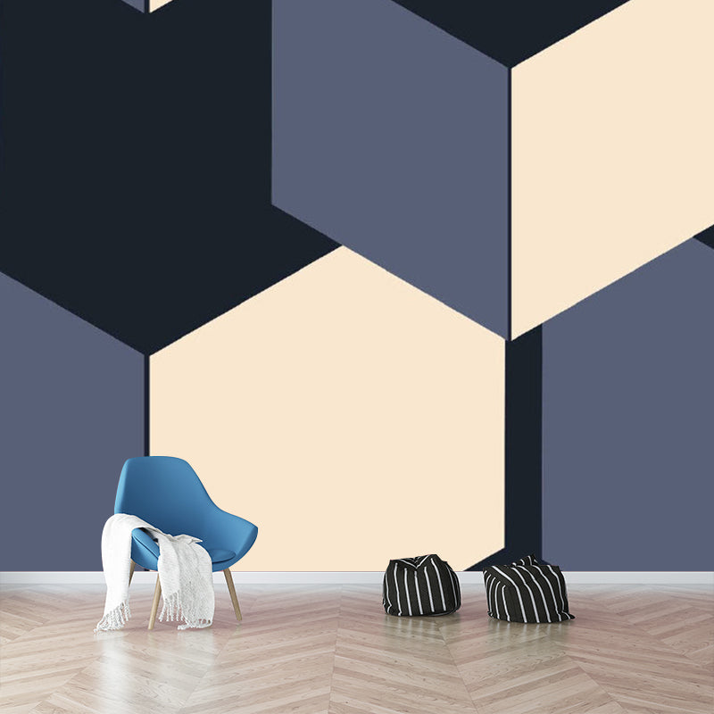 Norvo | Gul-Blå Pil Veggmaleri Abstrakt Kunst Deco Vanntett Veggdeksel for Soverom