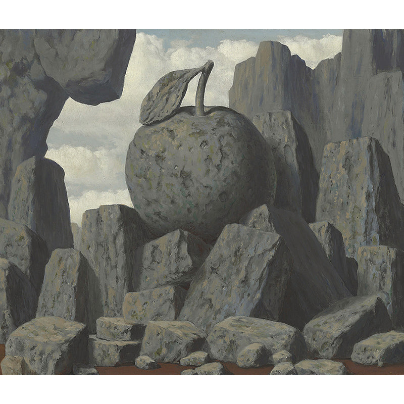 Norvo | Grå Steiner Fjellmalerier Magritte Kunst Surrealisme Vanntett Veggdeksel For Soverommet
