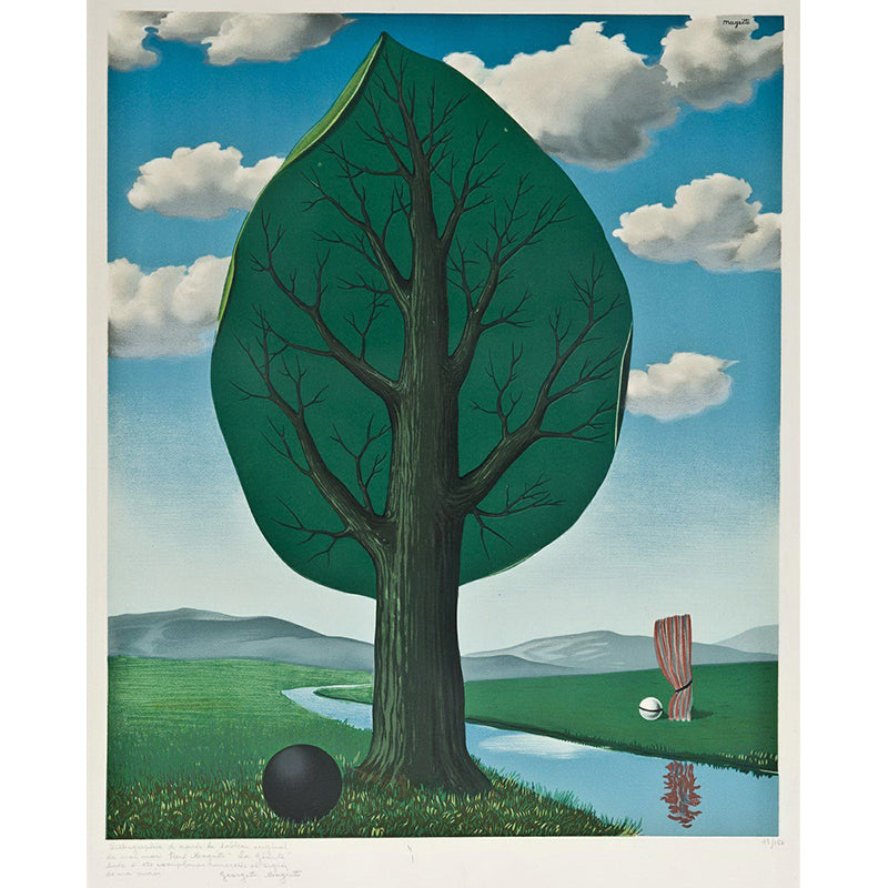 Norvo | Rene Magritte The Giant Murals Wallpaper Blå-Grønn Soverom Veggkunst, Tilpasset