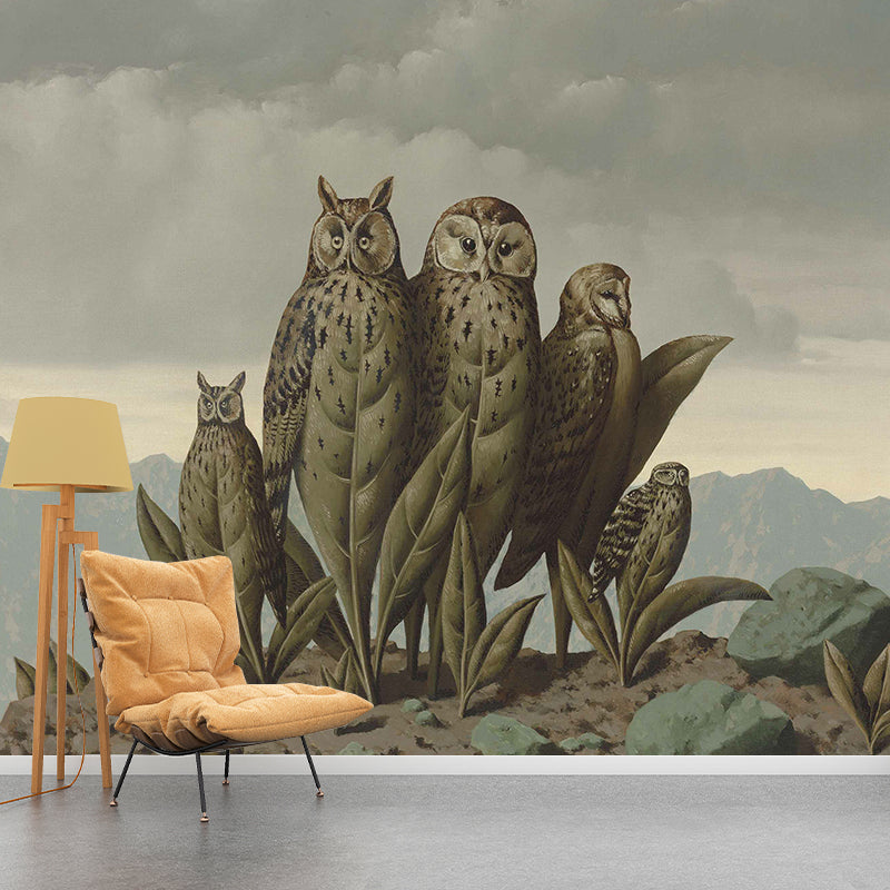 Norvo | Magritte Følgesvenn av Frykt Veggklistermerke Surrealisme Vaskbar Soverom Veggdeksel, Egendefinert Trykk