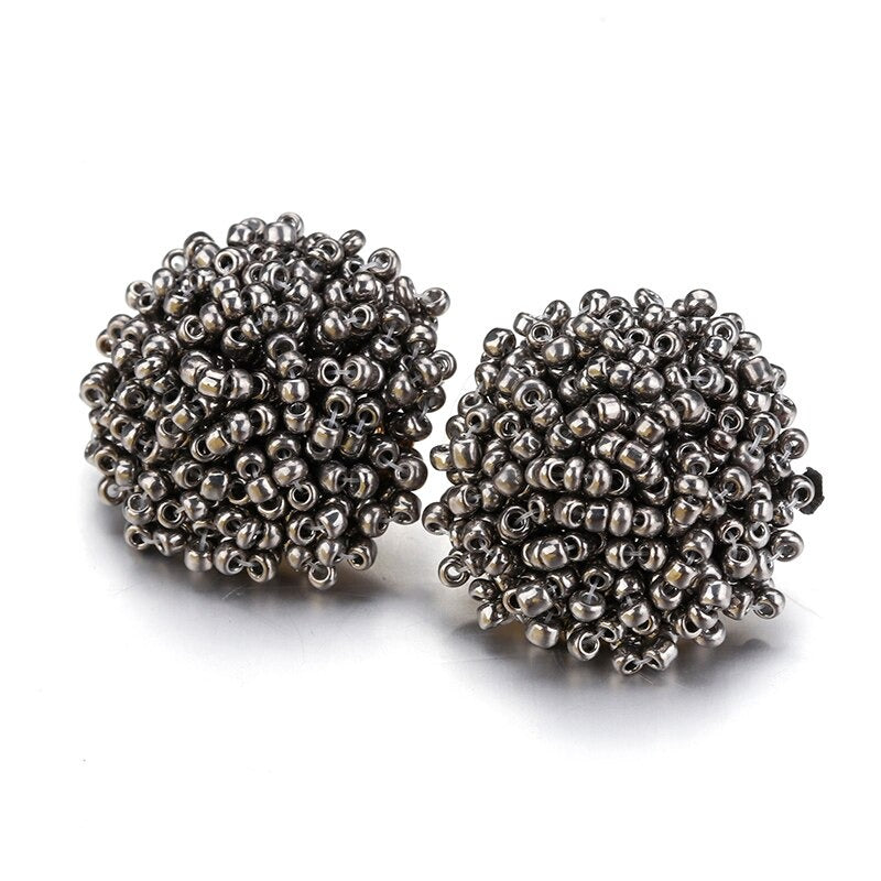 Norvo | Lys og morsom håndlaget multicolor perle pompom stud øredobber