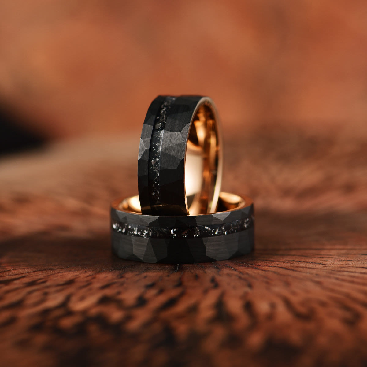 Ares - 8mm svart turmalin wolframkarbid ring