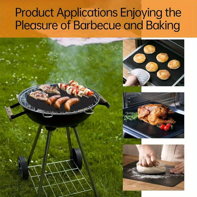 Norvo | 2-pakning Premium Tyngdeovn Matter - Non-stick, BPA- & PFOA-fri, Varmebestandig | Enkelt å rengjøre, 16x24 tommer tykke ovnmatter for elektriske, gass-, brødrister-, konveksjons-, mikrobølgeovner, grill | Holdbare BBQ-tilbehør