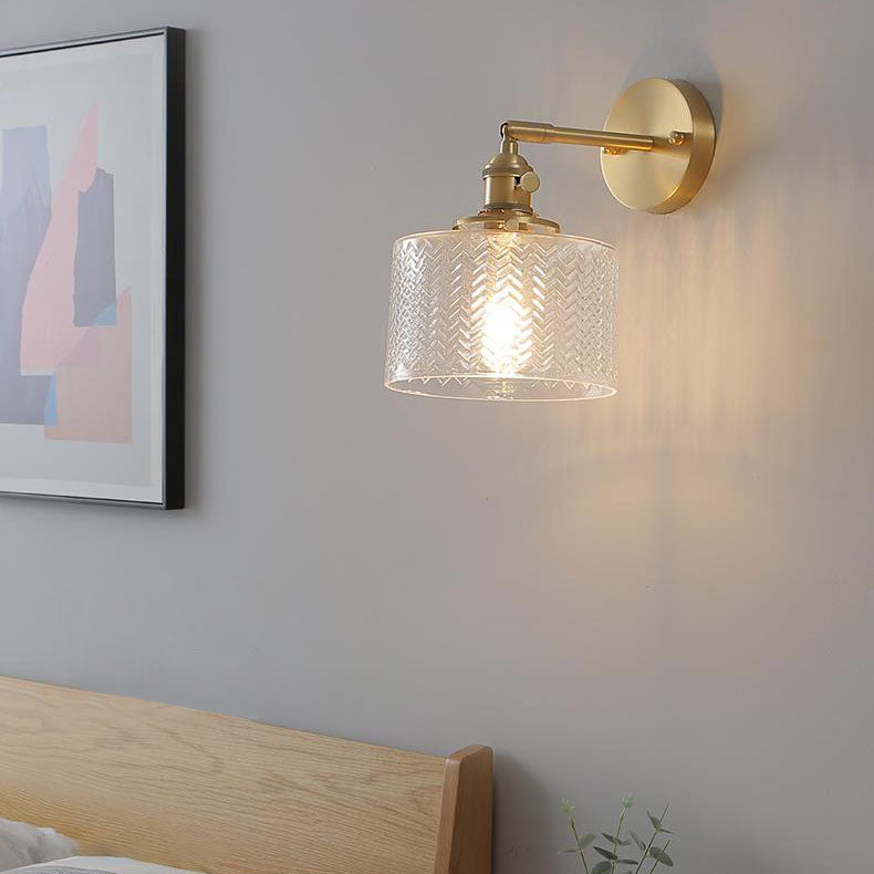 Norvo | Nordisk Minimalistisk Kreativ Messing Sylinder 1-Lys Vegglampe