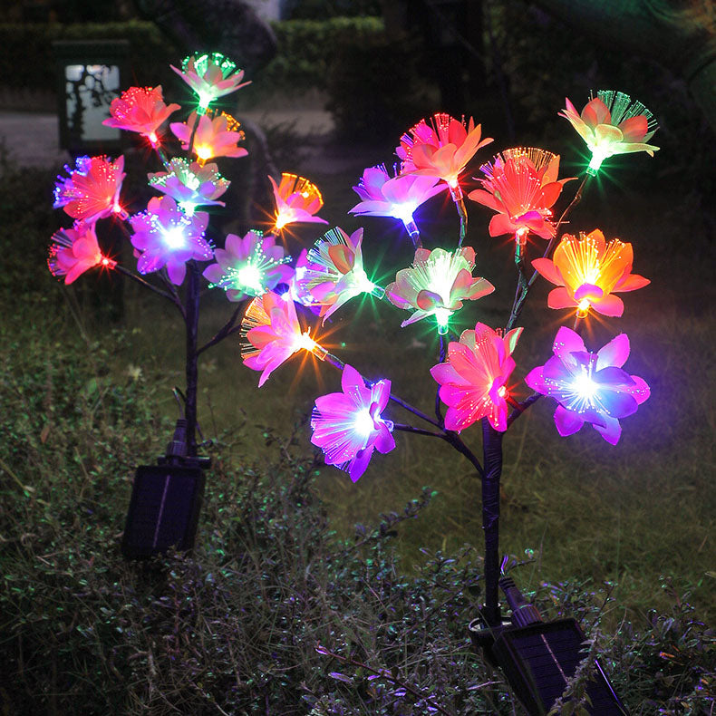 Norvo | Solar Moderne Kreativ ABS Camellia LED Utendørs Gress Dekorativ Bakke Stake Lys