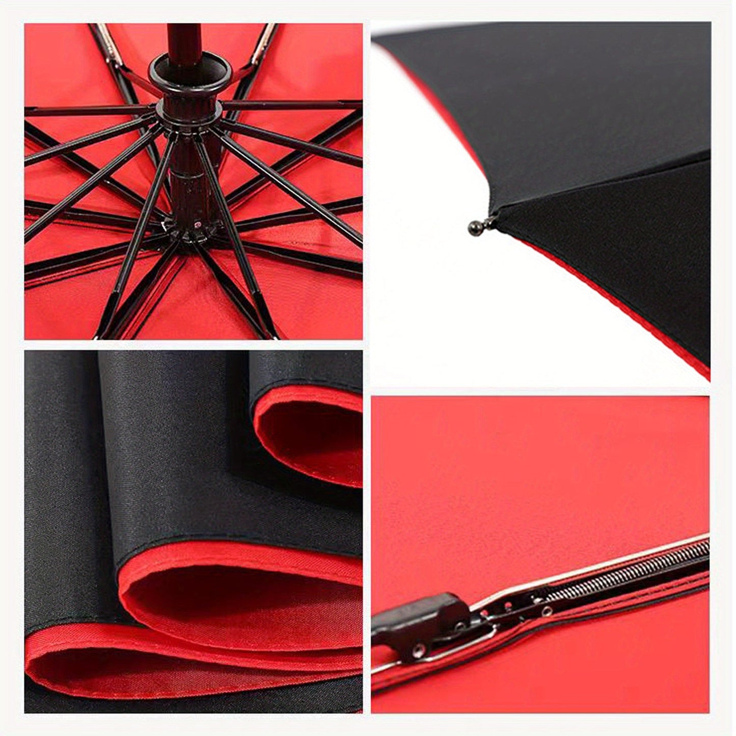 Norvo | Vindtetts reiseregns umbrellas - Robust 10-ribs ramme, Automatisk, Ekstra stort sammenleggbart design med UV-beskyttelse, Dobbelt bruk for solfylt og regnfullt vær