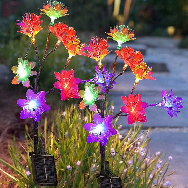 Norvo | Solar Moderne Kreativ ABS Camellia LED Utendørs Gress Dekorativ Bakke Stake Lys