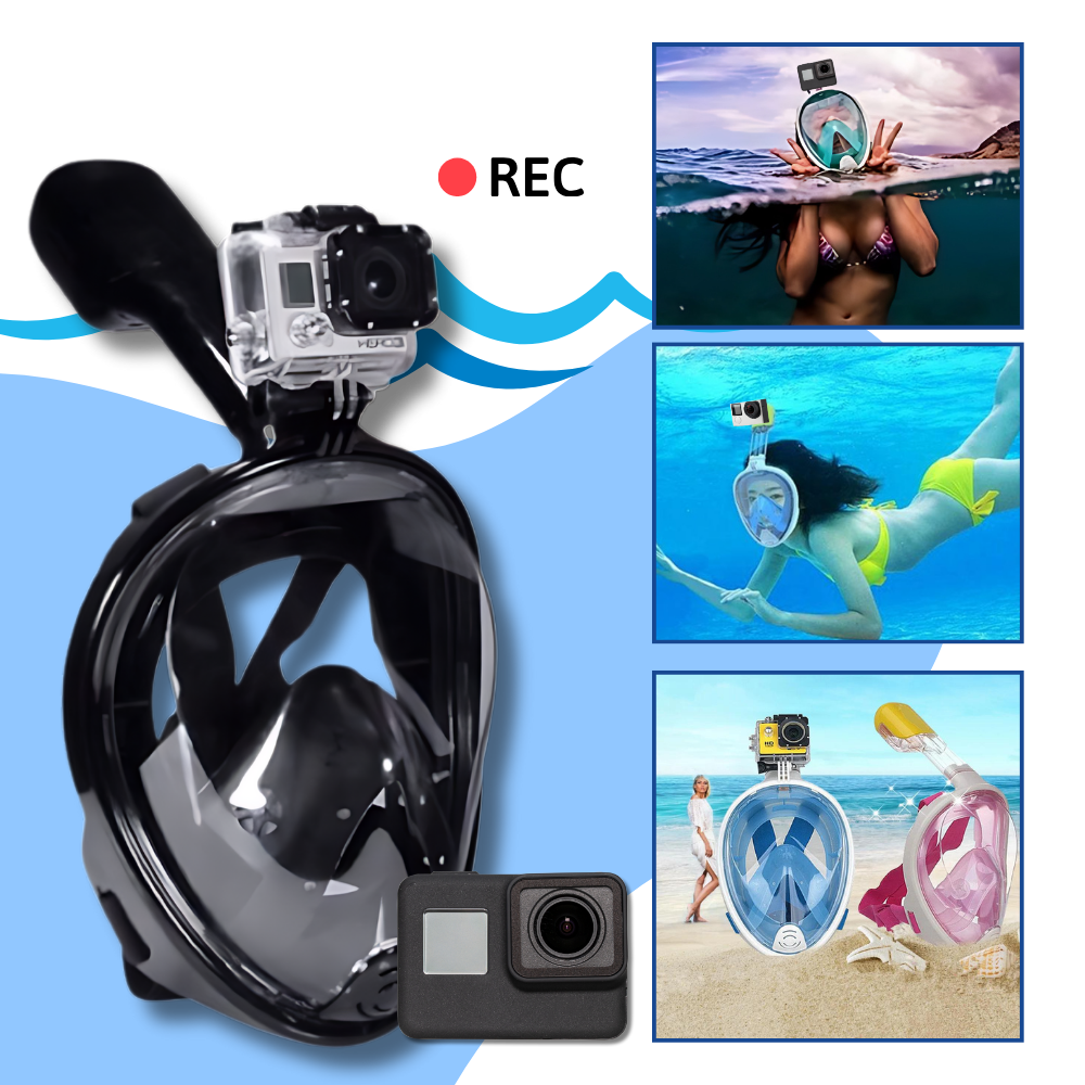 Snorkelmaske med 180° panoramautsikt