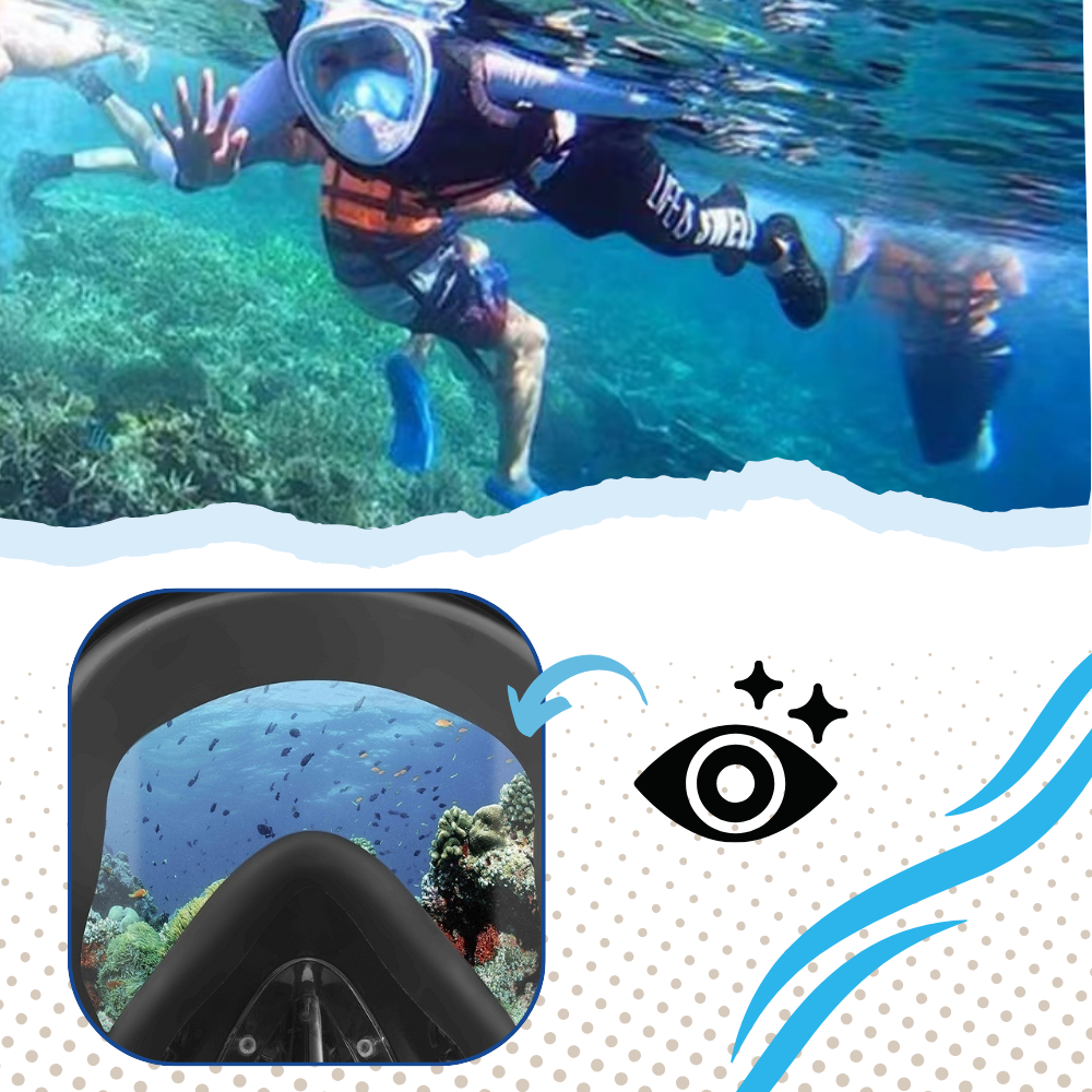 Snorkelmaske med 180° panoramautsikt