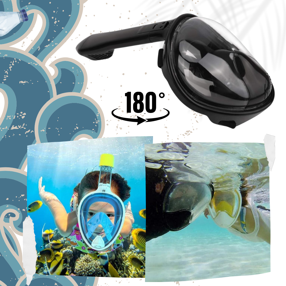 Snorkelmaske med 180° panoramautsikt