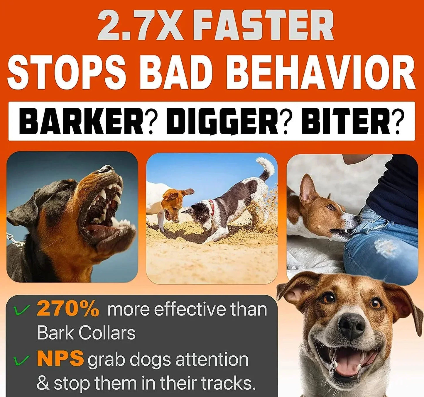 Norvo | 2024 Utgivelse Pet Dog Repellent Ultrasonic Dog Training Device Oppladbar Anti-Hund Bjeffing Avskrekker Med LED Lommelykt