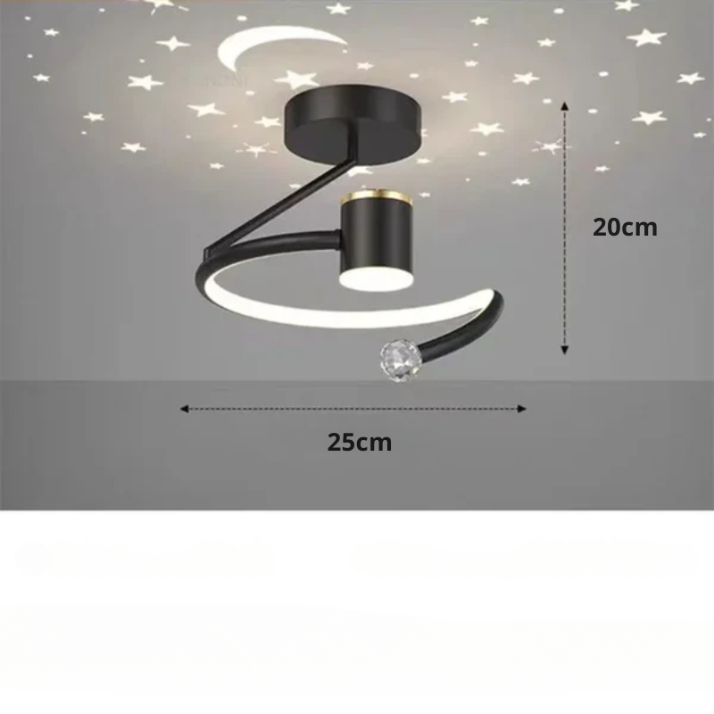 LED Taklampe med Stjernesky – Moderne Kronelys Design for Barnerom og Stuer