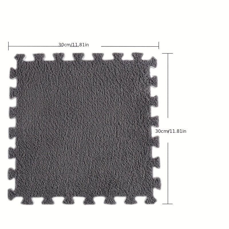 Norvo | 24 stk Tykk Plysj Patchwork Teppe - Vaskbart, Klippet Gulvmatte for Soverom, Stue, Dyrematte, Utleiehus