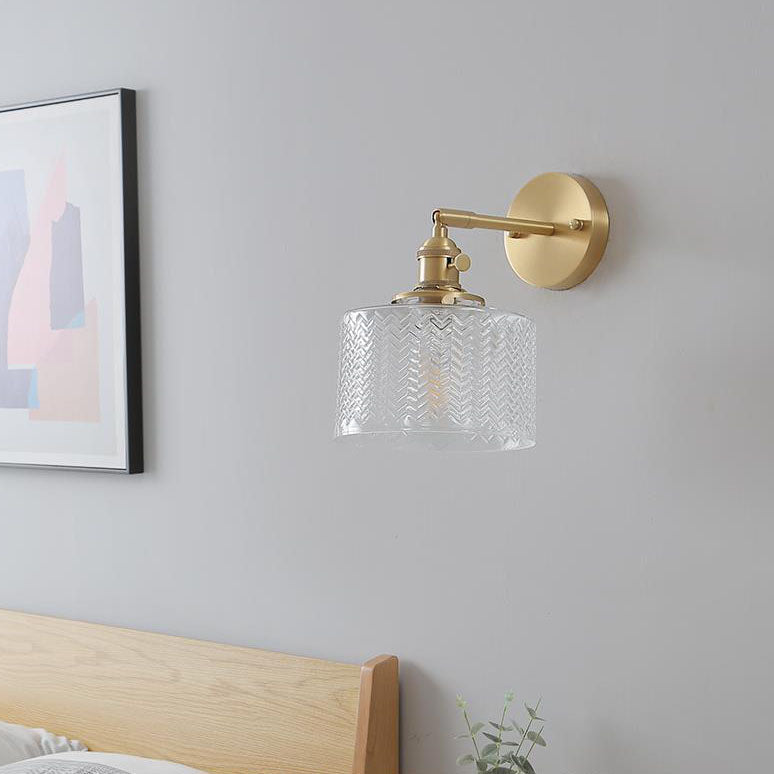 Norvo | Nordisk Minimalistisk Kreativ Messing Sylinder 1-Lys Vegglampe
