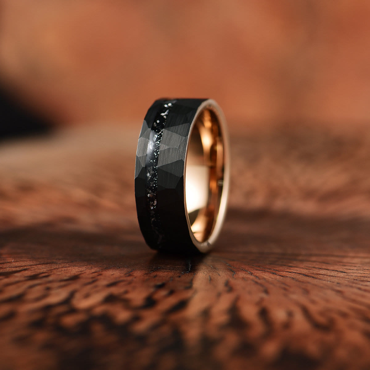 Ares - 8mm svart turmalin wolframkarbid ring