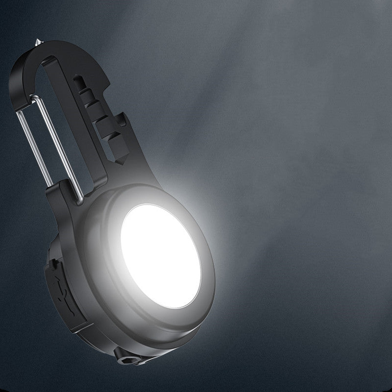 Norvo | Bærbar oppladbar multifunksjonslys på nøkkelring, med skrutrekker, vindusknuser, flaskekorkåpner