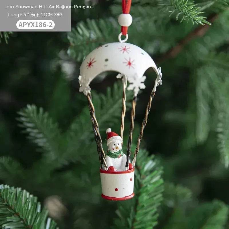 Norvo | Nordic Iron Christmas Hot Air Balloon Parachute Pendant Creative Decorations Tree Charms Hangings