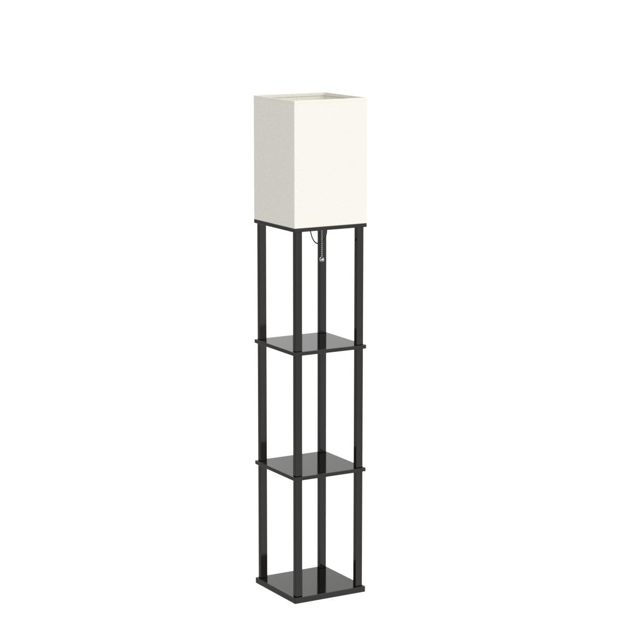 Norvo | Addlon 4-nivå moderne gulvlampe med hyller og 3Cct LED-pære - svart, 164 cm H