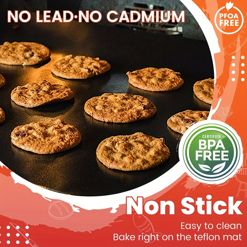 Norvo | 2-pakning Premium Tyngdeovn Matter - Non-stick, BPA- & PFOA-fri, Varmebestandig | Enkelt å rengjøre, 16x24 tommer tykke ovnmatter for elektriske, gass-, brødrister-, konveksjons-, mikrobølgeovner, grill | Holdbare BBQ-tilbehør