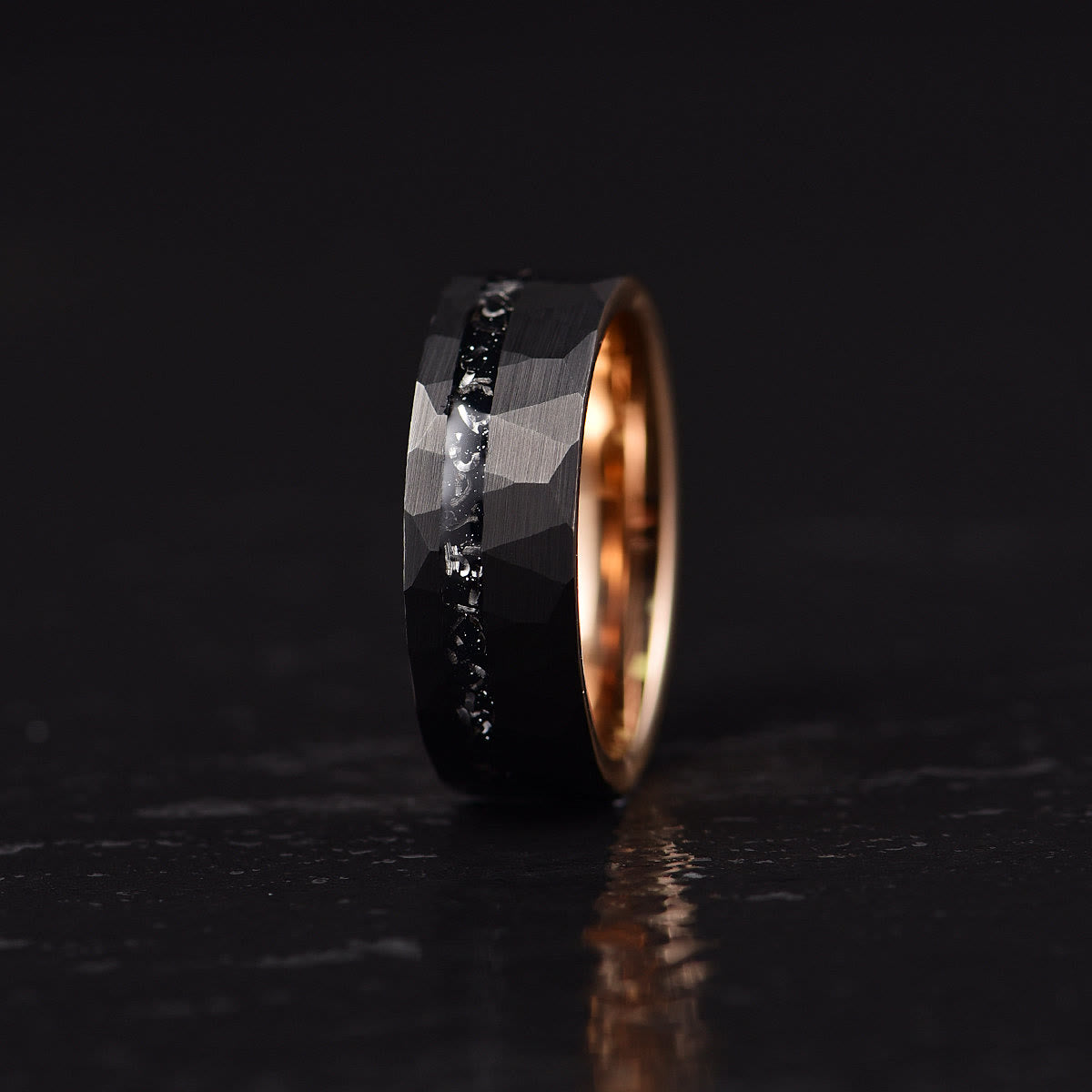 Ares - 8mm svart turmalin wolframkarbid ring