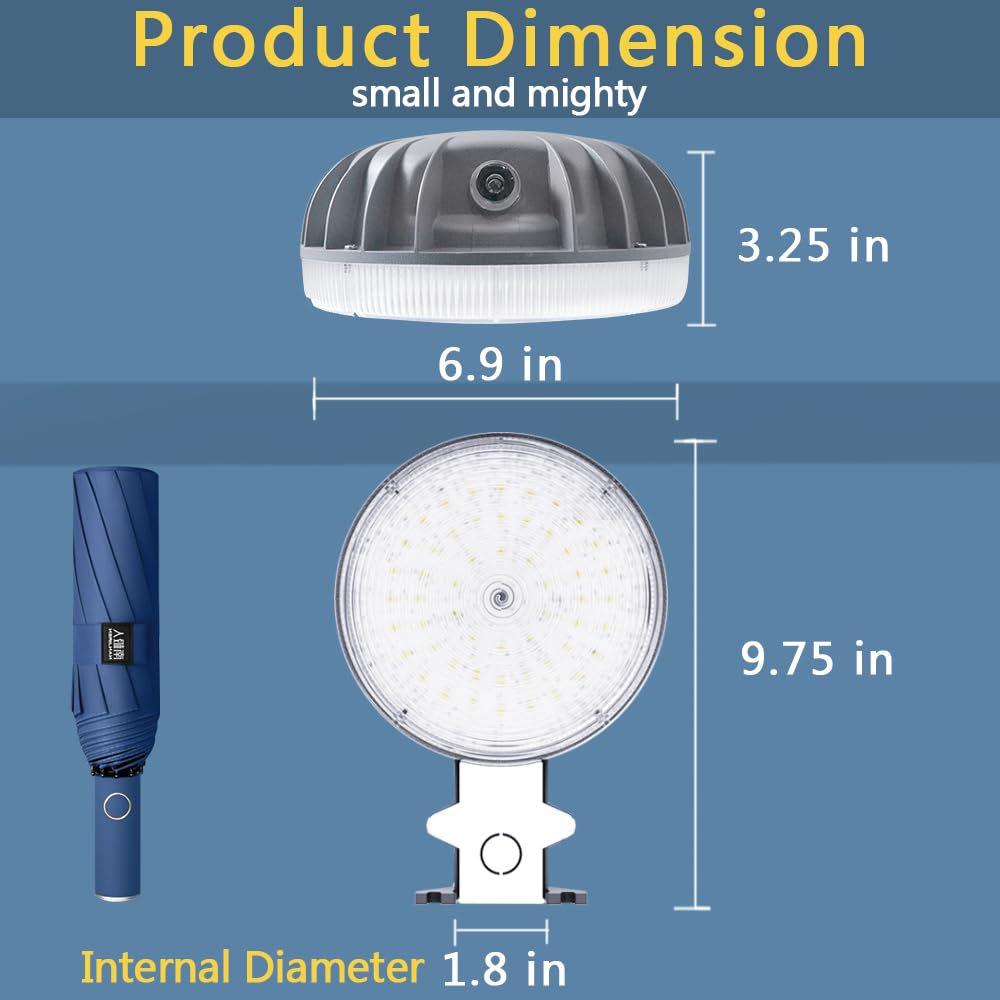Norvo | Owleye 6000Lm Led Barnlys, 42W Vanntett Dusk Til Dusk Sikkerhetsbelysning, 4000K Grå