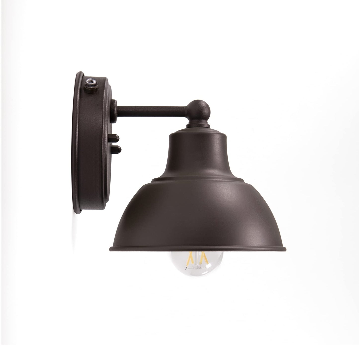 Norvo | Coramdeo 6" Barn Light, Ute vegglampe i rustikk bronse med fotocellsensor, fuktig beliggenhet