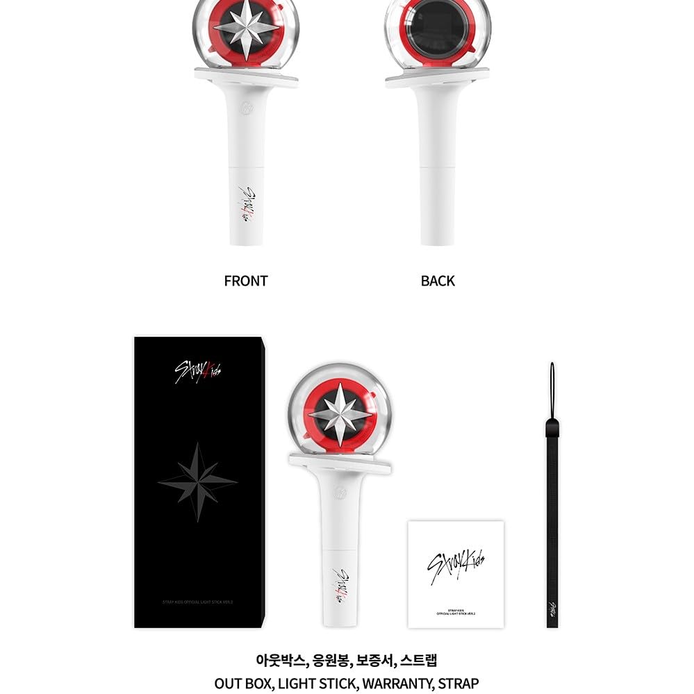 Norvo | Stray Kids Offisiell Lysstav - Konsertturné Glow Stick Kpop Ver 2, Hvit, Plast