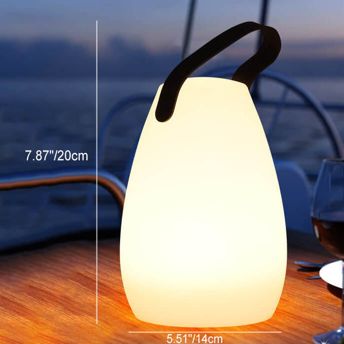 Norvo | Moderne Enkelhet Plast Rund Fyrkantet Hånd LED Bordlampe for Utendørs Patio