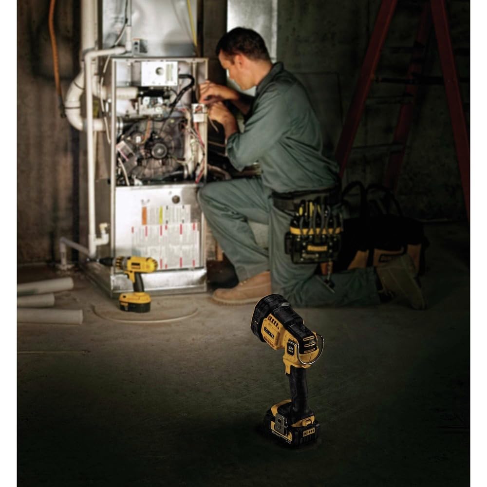Norvo | Dewalt 20V Max Jobsite Led Spotlight, Klar Rød, Kraftig & Holdbar Belysningsløsning