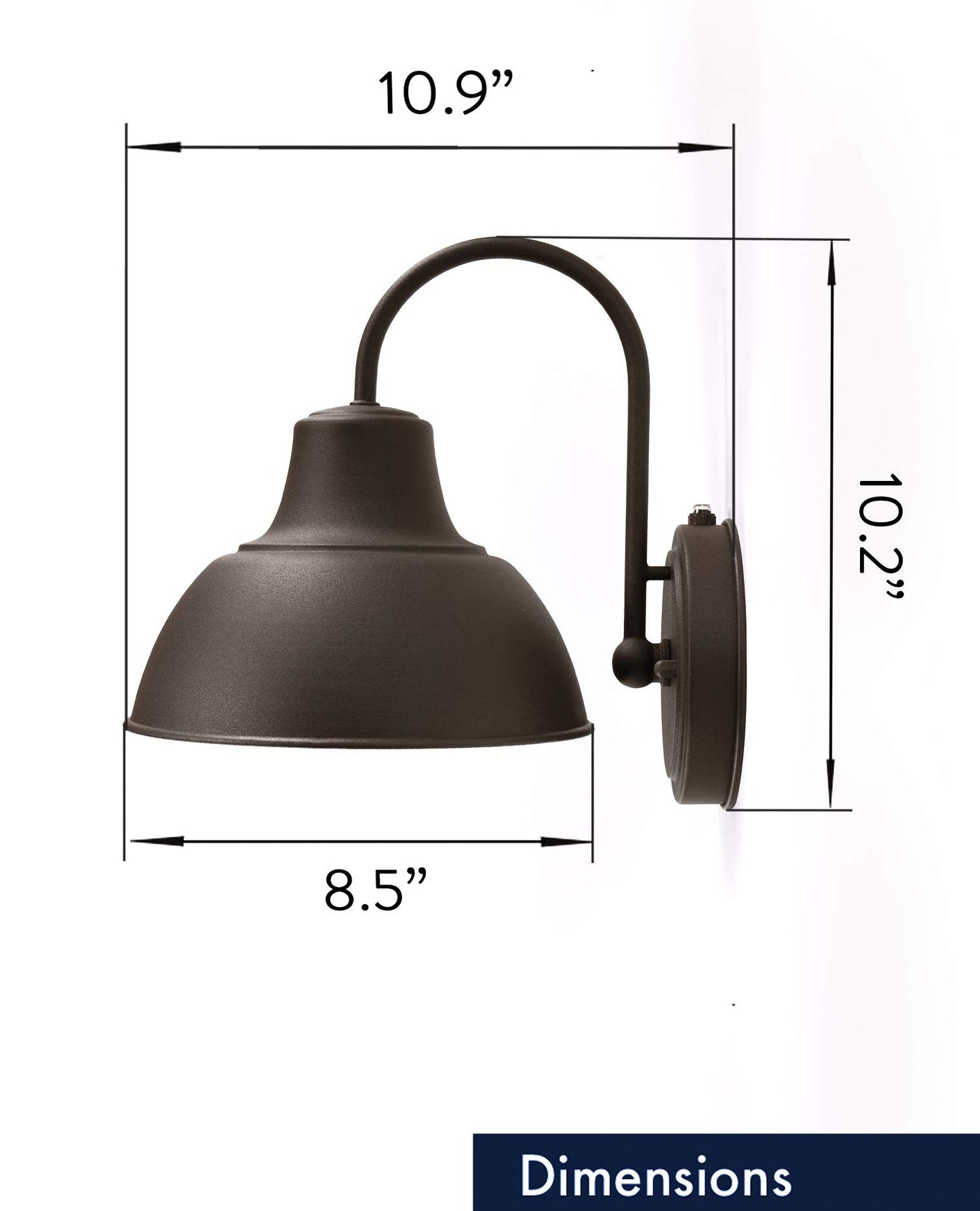 Norvo | Coramdeo Rustikk Bronse S dusk til dawn 8.5” Barnlys med Fotocelle Sensor, Utendørs Veggarmatur