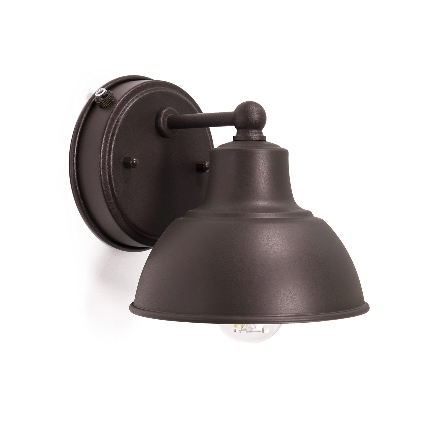 Norvo | Coramdeo 6" Barn Light, Ute vegglampe i rustikk bronse med fotocellsensor, fuktig beliggenhet