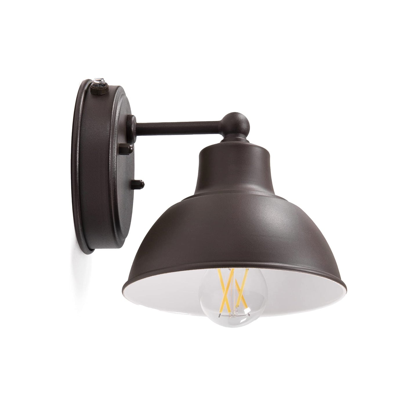 Norvo | Coramdeo 6" Barn Light, Ute vegglampe i rustikk bronse med fotocellsensor, fuktig beliggenhet
