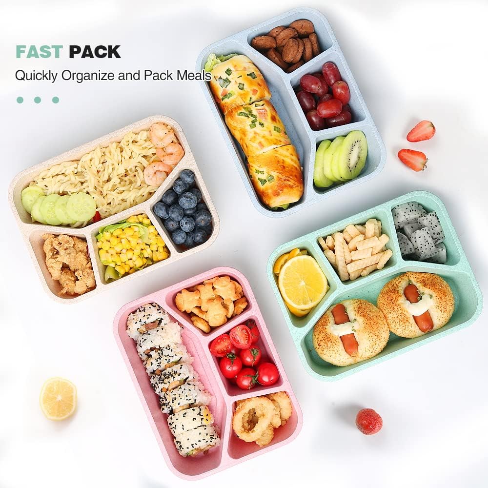 BentoBox – Sett med 4 Snacksbokser med Avdelinger