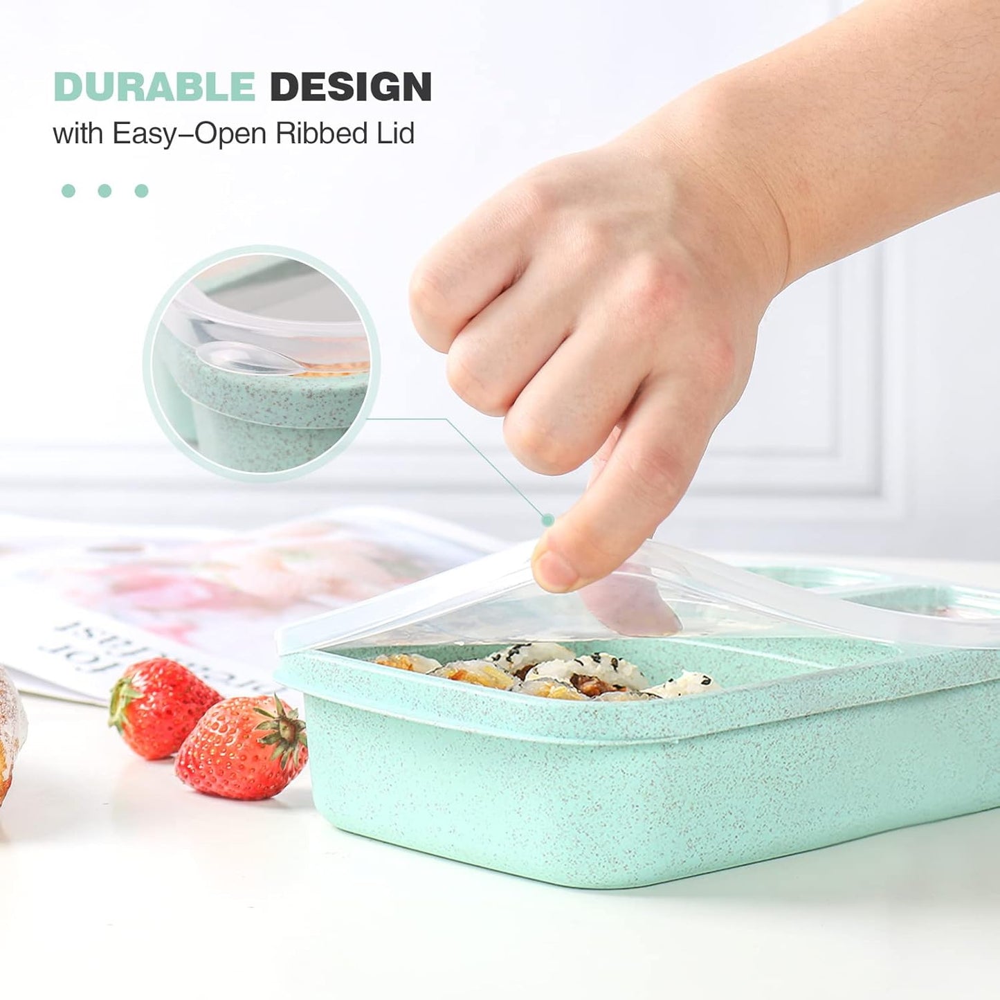 BentoBox – Sett med 4 Snacksbokser med Avdelinger
