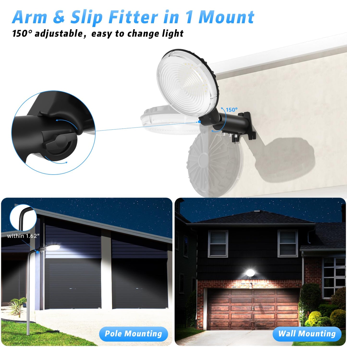 Norvo | Lightbiz Led Barn Lys - 6500K Dusk Til Dawn, Ip66 Vanntett, Justerbar Fotocelle, Svart