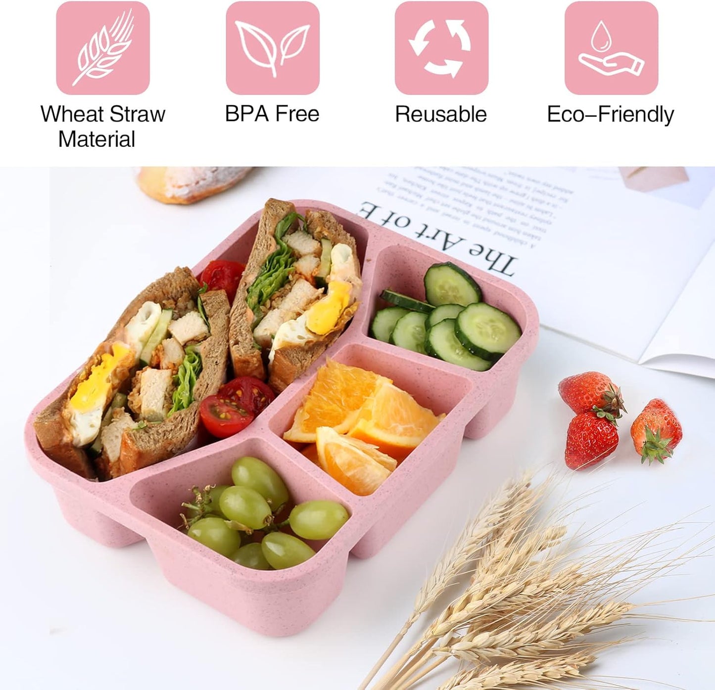 BentoBox – Sett med 4 Snacksbokser med Avdelinger