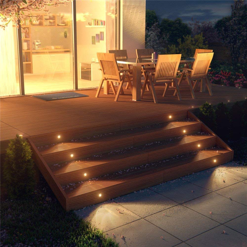 Norvo | Smy Lighting 6-Pack Led Deck Lights, Vanntett Ip67, Varm Hvit, Rustfritt Stål, Lav Spenning