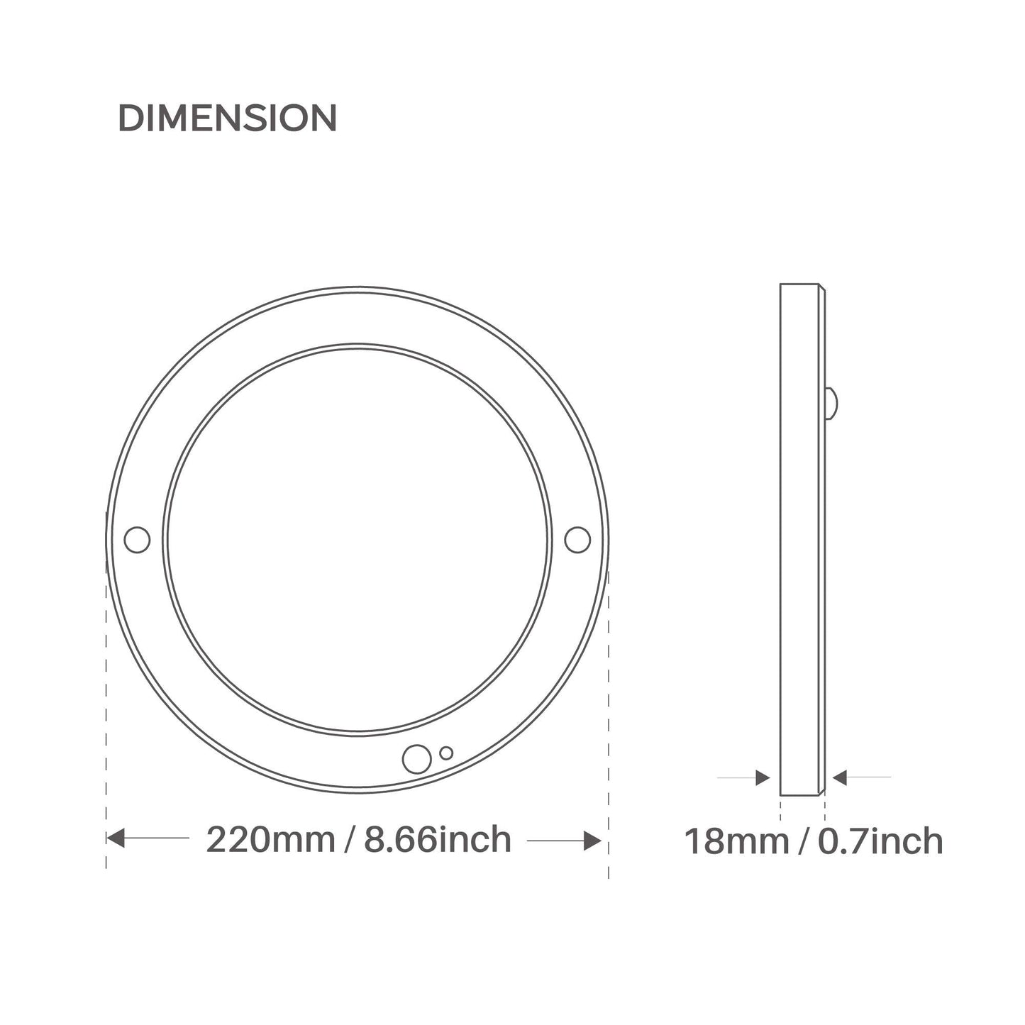 Norvo | Sincelight Pir Led Bevegelsessensor Taklampe, 18W Ultrathin, Varm Hvit, Skumringslys