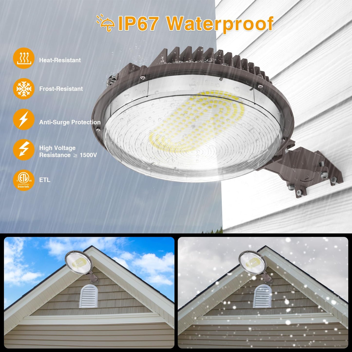 Norvo | Solla 90W Ultra Bright Led Barn Light, 15300Lm, Dusk To Dawn, Ip67 Vanntett, Bronse